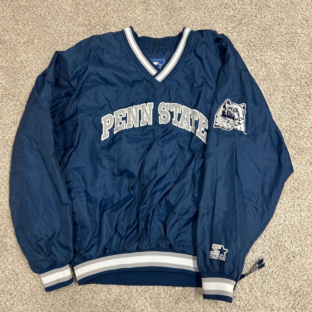 Vintage Starter Penn State Windbreaker XL Navy Blue Pullover Nittany Lions